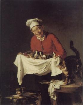 Claude Joseph Bail : A Boy with dogs and Kittens